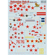 1/72 Wet Decals - Yakovlev Yak-9