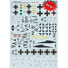 1/72 Wet Decals - Focke-Wulf Fw 190A-3 / A-4 / A-5 / A-6 / F and Recon