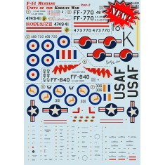 1/72 F-51 Mustang Part.2 - Units of The Korean War Decals