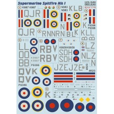Decals for 1/72 Supermarin Spitfire Mk. 1