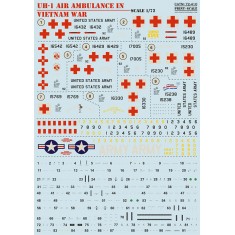 Decals for 1/72 Bell UH-1 Iroquois Air Ambulance in Vietnam War