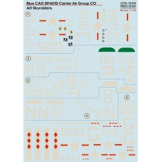 Decals for 1/72 Blue CAG SPADS. Carrier Air Group CO AD Skyraiders 