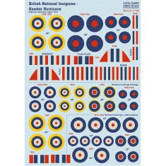 1/72 British National Insignias-Hawker Hurricane Water-slide Decal
