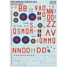 1/72 North Amerycan B-25 Mitchell in British Service Decal