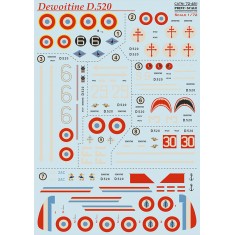 Decals for 1/72 Dewoitine D.520 Part 2