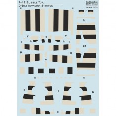 1/72 P-47 Bubbletop Decal - D-Day Invasion Stripes