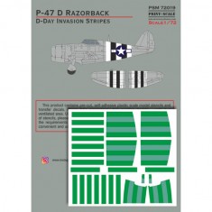 1/72 P-47D Razorback Mask - D-Day Invasion Stripes