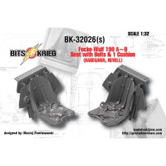 1/32 Focke-Wulf 190 A-D Seat with Belts and 1 Cushion for Hasegawa/Revell kits