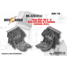 1/32 Focke-Wulf 190 A-D Seat with Belts and 2 Cushions for Hasegawa/Revell kits