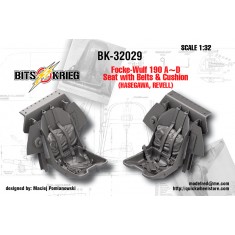 1/32 Focke-Wulf 190 A-D Seat with Belts and Back Cushion for Hasegawa/Revell kits