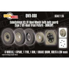 1/35 Einheitsdiesel kfz.61 Wheels with Bolt Guard Type 2 Off-road Tread (Dunlop)