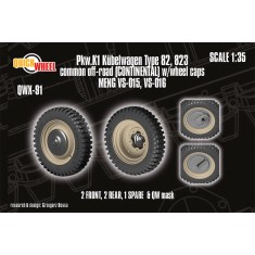 1/35 Pkw.K1 Kubelwagen 82, 823 Off-road (continental) Wheels with Caps for Meng