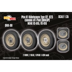 1/35 Pkw.K1 Kubelwagen Type 82, 823 Off-road (continental) Wheels for Meng kit