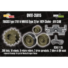 1/35 M24 Chaffee Wheels (Type 2) & Tracks (T71E1) + Drive Sprockets, Idlers for AFV Club kit