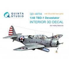 1/48 WWII TBD-1 Devastator 3D Interior Decals for Hobby Boss Kit (Resin Parts)