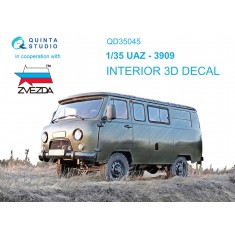 1/35 UAZ-3909 3D-Printed & Coloured Interior on Decal Paper for Zvezda kits