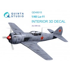 1/48 La-11 3D-Printed & Coloured Interior on Decal Paper for ARK kits