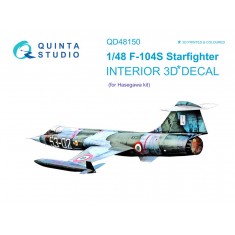 1/48 F-104S 3D-Printed & Coloured Interior on Decal Paper for Hasegawa kits
