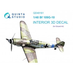 1/48 Bf 109G-10 3D-Printed & Coloured Interior on Decal Paper for Eduard kits