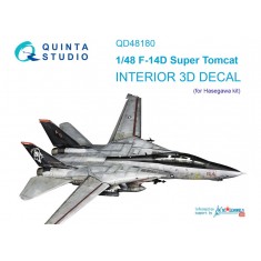1/48 F-14D 3D-Printed & Coloured Interior on Decal Paper for Hasegawa kits