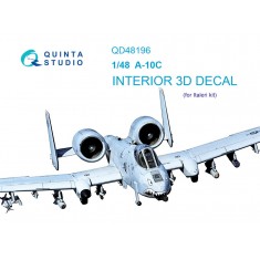 1/48 A-10C 3D-Printed & Coloured Interior on Decal Paper for Italeri kits
