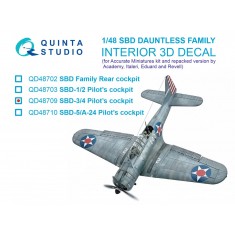 1/48 WWII SBD-3/4 Dauntless Pilot Cockpit 3D Decals for Accurate Miniatures/Academy Kits