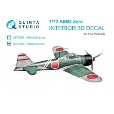 1/72 WWII A6M2 Zero 3D Interior Decals for FineMolds Kit (Nakajima Prod.)