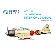 1/72 WWII A6M3 Zero 3D Interior Decals for FineMolds Kit