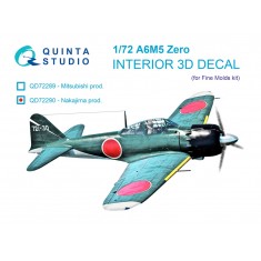 1/72 WWII A6M5 Zero 3D Interior Decals for FineMolds Kit (Nakajima Prod.)