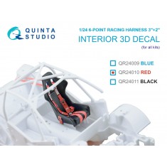 1/24 Sparco 6-Point Racing Harness 3"+2", Red