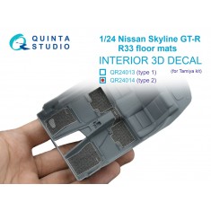 1/24 Nissan Skyline GT-R R33 Floor Mats, Type 2 for Tamiya Kit