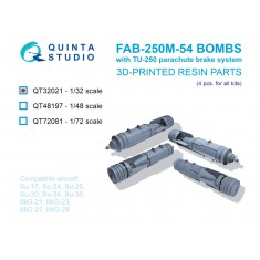 1/32 FAB-250 M-54 Bombs with TU-250 Parachute Brake System (4pcs)