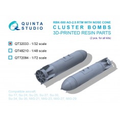 1/32 RBK-500 AO-2.5 RTM Cluster Bombs (Nose Fairing Version, 2pcs)