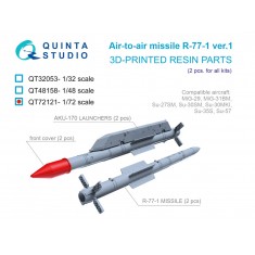 1/72 R-77-1 Version 1 Air-to-Air Missiles with Launchers (2pcs)