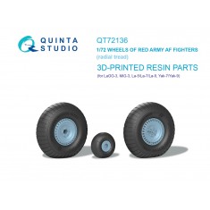 1/72 Soviet Fighter Wheels, Radial Tread (LaGG-3, MiG-3, La/Yak Series, I-185)