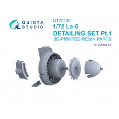 1/72 WWII La-5 Engine and Powerplant Detail Set Part 1 for Zvezda Kit