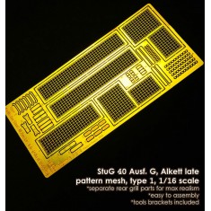 1/16 Grills for StuG III Ausf. G Late, (Alkett 1944-45) Tool Clamps included, Type 1