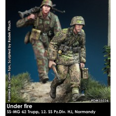 1/35 "Under Fire" WSS MG 42 Team 12. SS-Pz.Div. HJ, Normandy 1944 (2 figures)