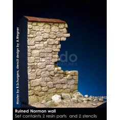1/35 Ruined Norman Stonewall, Normandy 1944