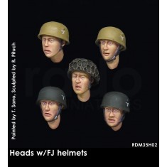 1/35 5x Resin Heads Wearing Fallschirmjaeger M38 Helmets