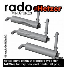1/35 Hetzer Early Exhausts, Factory New and Dented (3pcs) for Takom Kit