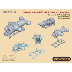 1/48 Harrier Turbo Jet Engine Pegasus 11 Mk 103 with Stand for Fa 2, Gr1/Gr3,T2/T4/T8