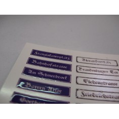 1/35 (54mm) Enamel Street Signs & House Numbers - Germany