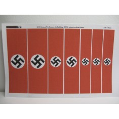 1/35, 1/48 WWII German War Banners for buildings - 7pcs. Printed on real cotton sheet