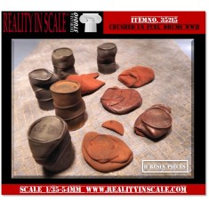 1/35 WWII Crushed & Dented US Fuel Drums (11 Resin pcs)