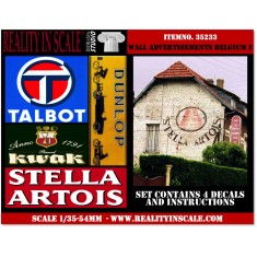 1/35 Wall Advertisement Decals 1930's - 1950's - Belgium set 2 (4pcs)