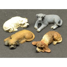 1/35 (54mm) Lazy Dogs (4 dogs)