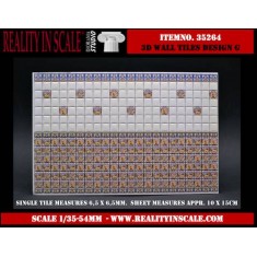1/35 3D Wall Tiles Design G (single tile: 6.5 x 6.5mm)