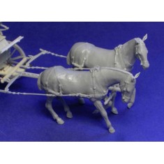 1/35 WWI Horses with Harness for GS Wagon (Resin+PE, 2 horses)