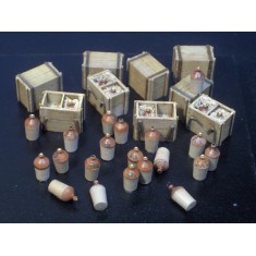 1/35 Rum Jars and Crates (20 open & closed Jars and 9 open & closed Crates)